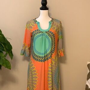 Aryeh Colorful Geometric Print Dress sz sm EUC B61